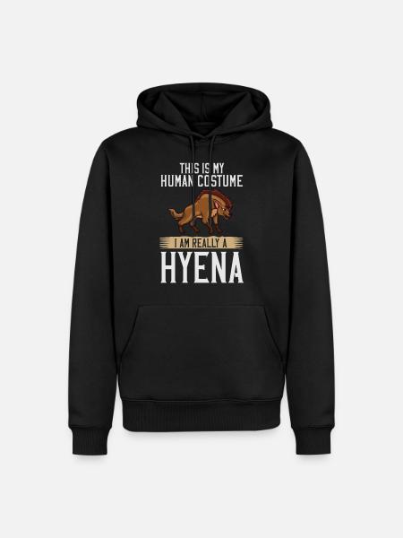Hyäne Asien Afrika Hyänen Hyänadon Tüpfelhyäne - Herre Premium økologisk hoodie - sort