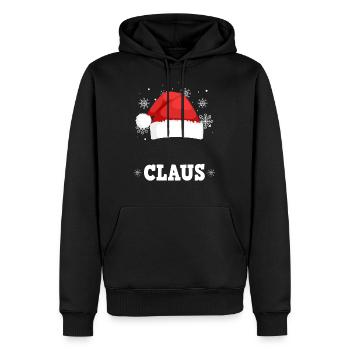 Benutzerdefinierte Weihnachtsmannkostüme Fügen Sie Ihren Text hinzu, z. B.: Papa Claus - Männer Premium Bio Hoodie - Schwarz - Vorne - Nico (187cm)