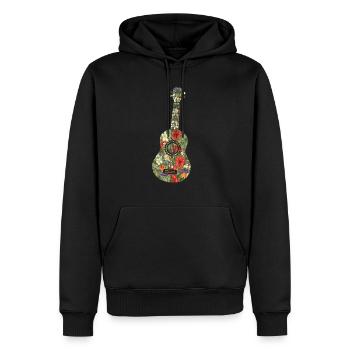 Floral Tropical Ukulele Player Hawaiian Musician - Männer Premium Bio Hoodie - Schwarz - Vorne - Nico (187cm)