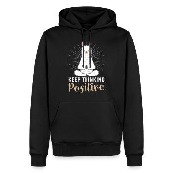 Positiv Denken Lama Yoga Karma Lamaste - Männer Premium Bio Hoodie - Schwarz - Vorne - Nico (187cm)