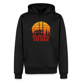 Thüringer Wald - Männer Premium Bio Hoodie - Schwarz - Vorne - Nico (187cm)
