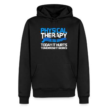 Physiothérapie physiothérapeute disant cadeau - Sweat à capuche Premium bio Homme - noir - Devant - Nico (187cm)