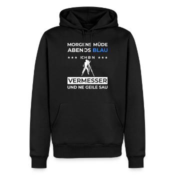 Vermesser Vermessungstechniker Geschenk Geodät - Männer Premium Bio Hoodie - Schwarz - Vorne - Nico (187cm)