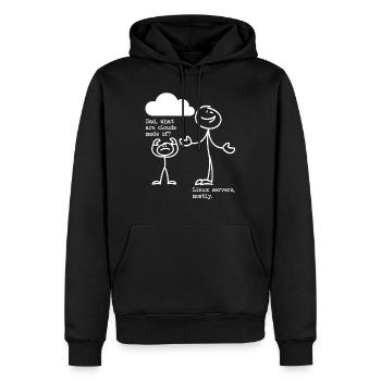 What are clouds made of? Linux servers mostly! - Männer Premium Bio Hoodie - Schwarz - Vorne - Nico (187cm)