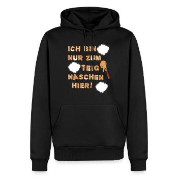 Teig naschen Weihnachten Plätzchen backen - Männer Premium Bio Hoodie - Schwarz - Vorne - Nico (187cm)