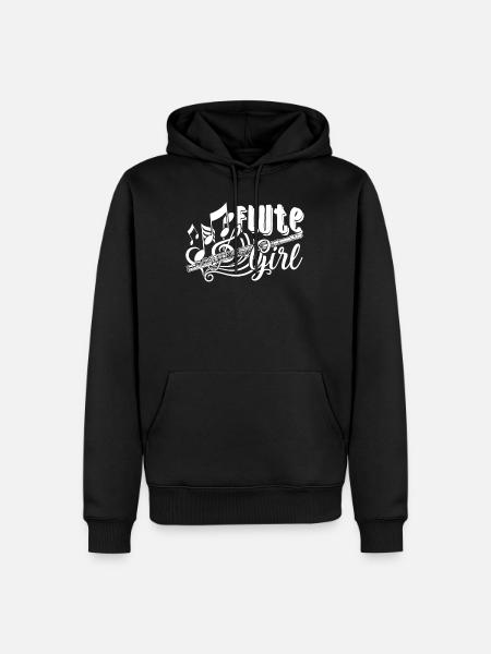 Nettes Flötenmädchen - Männer Premium Bio Hoodie - Schwarz