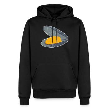 Muschel Miesmuschel Meeresfrüchte Muscheln essen - Männer Premium Bio Hoodie - Schwarz - Vorne - Nico (187cm)