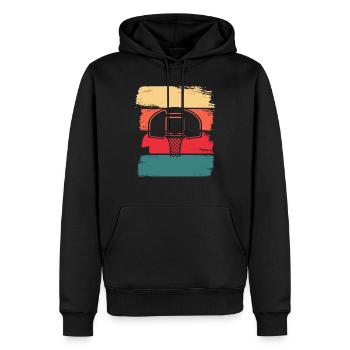 Basket- joueur de basket- jouant au basket- - Sweat à capuche Premium bio Homme - noir - Devant - Nico (187cm)
