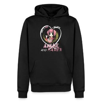 T-shirt Just A Girl Who Loves Anime et Ramen Bowl - Sweat à capuche Premium bio Homme - noir - Devant - Nico (187cm)