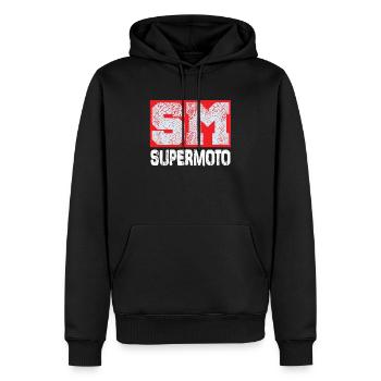 Supermoto Motorrad Sm Motorradfahrer Biker Moped - Männer Premium Bio Hoodie - Schwarz - Vorne - Nico (187cm)