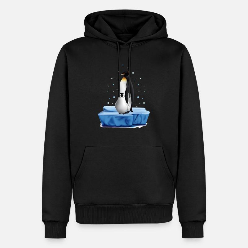 Conception de bébé pingouin - Sweat à capuche Premium bio Homme - noir