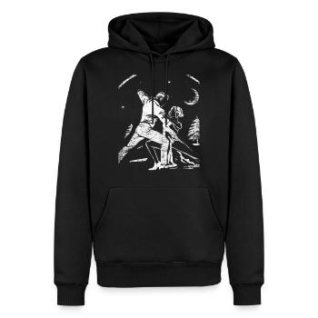 Danse Tango - Sweat à capuche Premium bio Homme - noir - Devant - Nico (187cm)