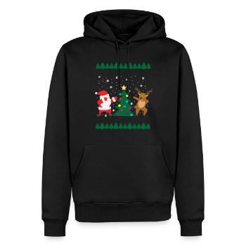 Dabbing Weihnachtsmann Weihnachten Rentier - Männer Premium Bio Hoodie - Schwarz - Vorne - Nico (187cm)