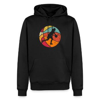 Basketball Frauenmannschaft Frauen Retro Vintage - Sweat à capuche Premium bio Homme - noir - Devant - Nico (187cm)