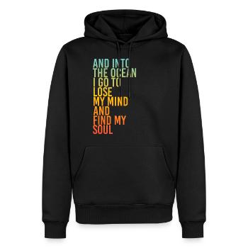 Amour de la mer - Sweat à capuche Premium bio Homme - noir - Devant - Nico (187cm)