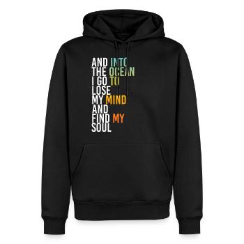Dans l'océan, je vais perdre mon , trouver mon âme - Sweat à capuche Premium bio Homme - noir - Devant - Nico (187cm)