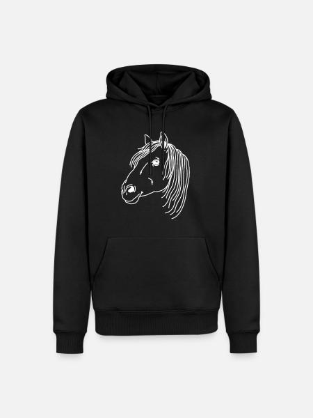 Cheval fille cheval femme cavalier pour enfants - Sweat à capuche Premium bio Homme - noir