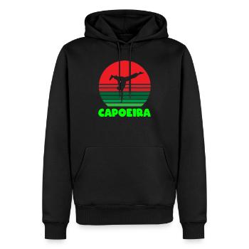 Poirier de Capoeira - Sweat à capuche Premium bio Homme - noir - Devant - Nico (187cm)