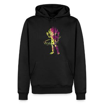 hulahoop - Männer Premium Bio Hoodie - Schwarz - Vorne - Nico (187cm)