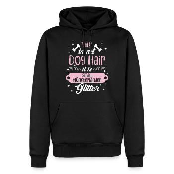 Kleiner Münsterländer Glitzer - Männer Premium Bio Hoodie - Schwarz - Vorne - Nico (187cm)