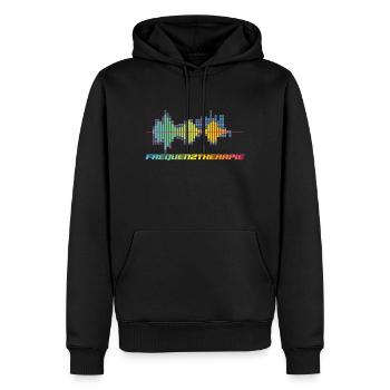 Techno Frequenztherapie Rave Party - Männer Premium Bio Hoodie - Schwarz - Vorne - Nico (187cm)