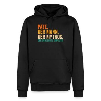 Pate Patenonkel Taufe Patenkind Onkel Geschenk - Männer Premium Bio Hoodie - Schwarz - Vorne - Nico (187cm)