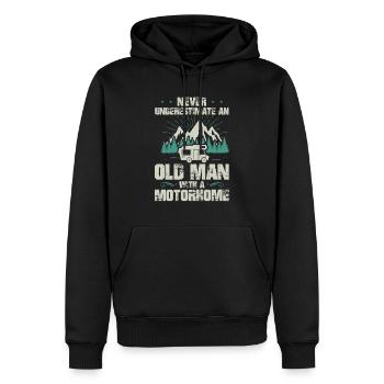 Wohnmobil Camping Old Man Motorhome Camper Womo - Männer Premium Bio Hoodie - Schwarz - Vorne - Nico (187cm)