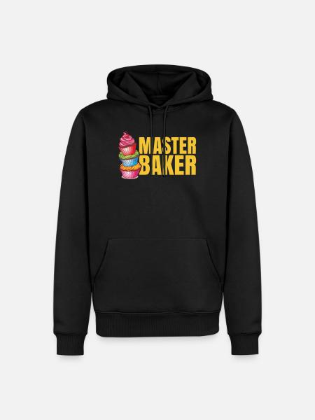 Bäckermeister - Backen Bäcker Bäckerin Cupcake - Männer Premium Bio Hoodie - Schwarz