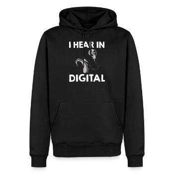 Implant cochléaire Sourd Sourd Surdité - Sweat à capuche Premium bio Homme - noir - Devant - Nico (187cm)