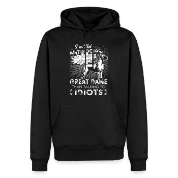 Great Dane Je ne suis pas un amoureux des chiens antisociaux - Sweat à capuche Premium bio Homme - noir - Devant - Nico (187cm)