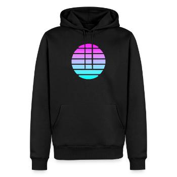 Vaporware Cyber 1970 Techno Culture - Sweat à capuche Premium bio Homme - noir - Devant - Nico (187cm)