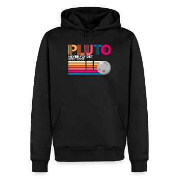 Pluto Never Forget - Men’s Premium Organic Hoodie - black - Front - Nico (187cm)