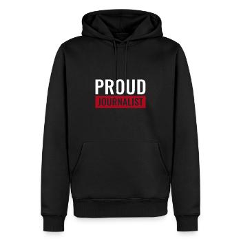 Stolzer Journalist Bericht Geschenk Journalismus - Männer Premium Bio Hoodie - Schwarz - Vorne - Nico (187cm)