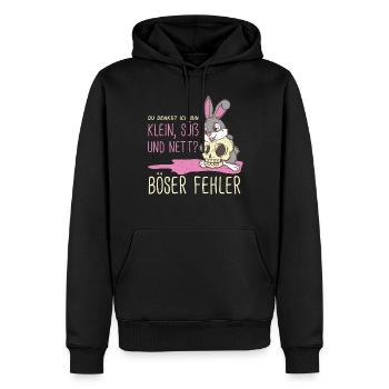 Lustige Hasen Geschenk kleine böse süße Hasen - Männer Premium Bio Hoodie - Schwarz - Vorne - Nico (187cm)