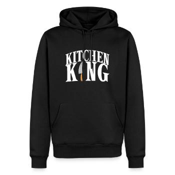 Koch King Chef Gourmet Chef Hat Cuisine - Sweat à capuche Premium bio Homme - noir - Devant - Nico (187cm)