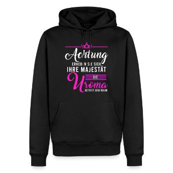 Urgroßmutter Uroma Geschenke - Männer Premium Bio Hoodie - Schwarz - Vorne - Nico (187cm)