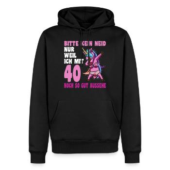 40. Geburtstag 40 Jahre dabbing Einhorn Geschenk - Männer Premium Bio Hoodie - Schwarz - Vorne - Nico (187cm)