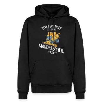 Mähdrescher Landwirt Landwirtschaft Fun Geschenk - Männer Premium Bio Hoodie - Schwarz - Vorne - Nico (187cm)