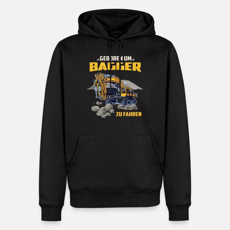 Bagger Baumaschinen Baggerfahrer Geschenkidee - Männer Premium Bio Hoodie - Schwarz