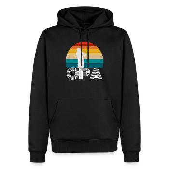 Cadeaux de pêche pour OPA - Sweat à capuche Premium bio Homme - noir - Devant - Nico (187cm)