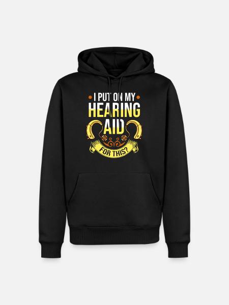 Hearing aid deaf deaf deafness hearing loss - Men’s Premium Organic Hoodie - black