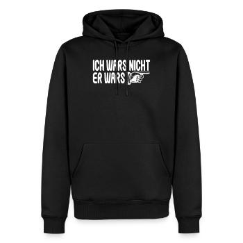 Er wars Spruch Geschenk - Männer Premium Bio Hoodie - Schwarz - Vorne - Nico (187cm)