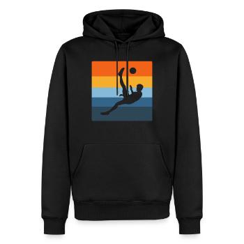 Fußball Fußballer Regenbogen Fußball spielen Junge - Männer Premium Bio Hoodie - Schwarz - Vorne - Nico (187cm)
