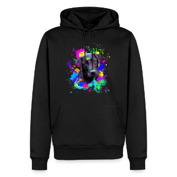 Doux chien labrador noir - Sweat à capuche Premium bio Homme - noir - Devant - Nico (187cm)