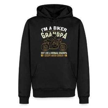 Ich bin ein Biker Großvater - Motorrad Opa Humor - Männer Premium Bio Hoodie - Schwarz - Vorne - Nico (187cm)