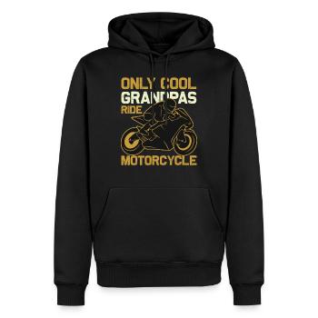 Nur coole Großväter sind Biker - Männer Premium Bio Hoodie - Schwarz - Vorne - Nico (187cm)