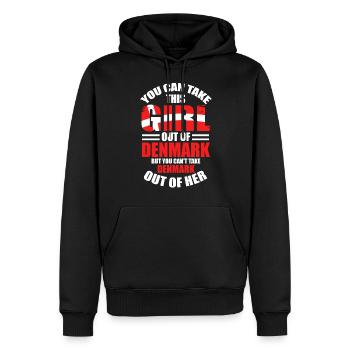 Dänemark - Männer Premium Bio Hoodie - Schwarz - Vorne - Nico (187cm)