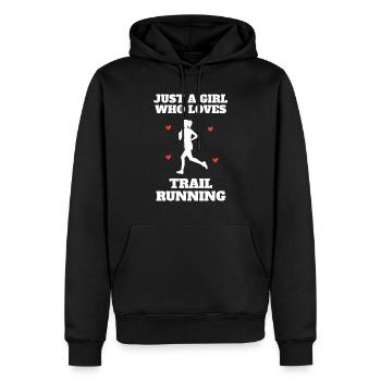 Montagne Trail Running Fille Femme - Sweat à capuche Premium bio Homme - noir - Devant - Nico (187cm)