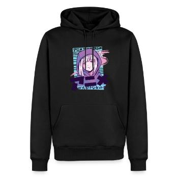Japanisches Manga-Mädchen - Männer Premium Bio Hoodie - Schwarz - Vorne - Nico (187cm)