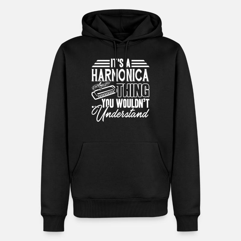 Harmonica c'est une chose d'harmonica - Sweat à capuche Premium bio Homme - noir
